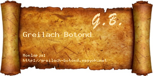 Greilach Botond névjegykártya